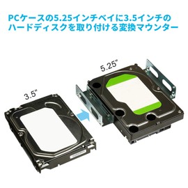 Audio Fan 5.25" Bay 3.5" Hard Drive Fixed Conversion Mounter 3.5 Converter Mounter 2 Pack