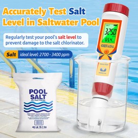 CIZTADA Pool Water Tester 5 in 1 Digital Salt and pH Tester for Saltwater Pool Hot Tub Spas Multi-Functional Salt pH TDS EC Meter for Swimming Pool Aquarium Hydroponics