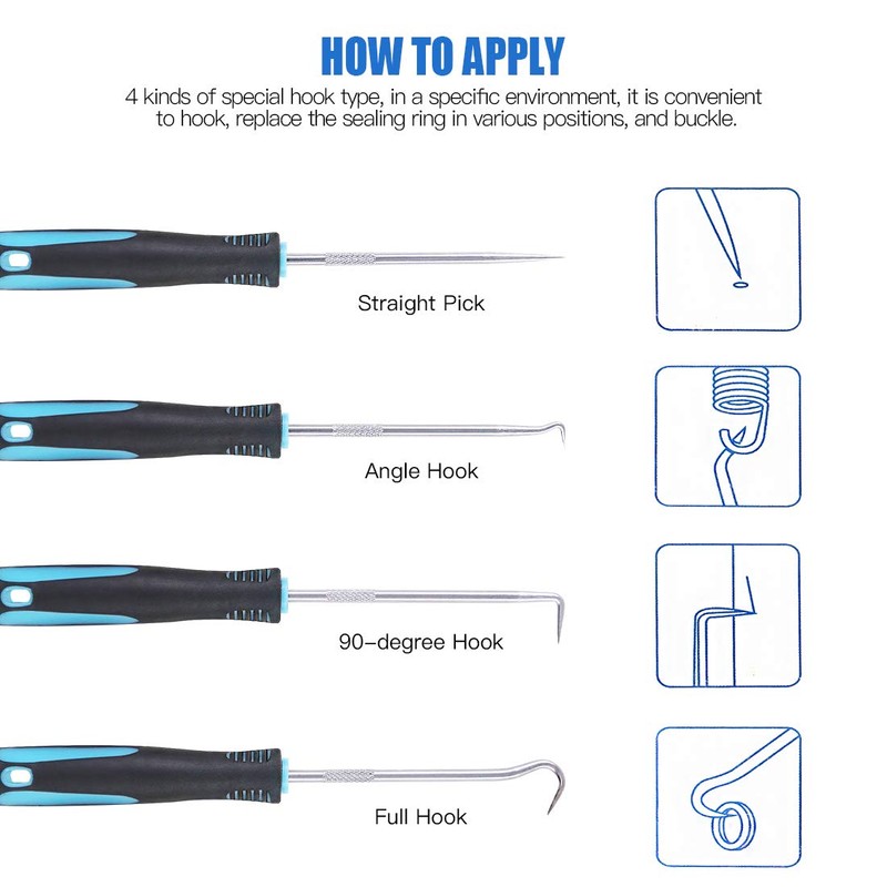 Glarks 4Pcs 7-Inch Internal/External Circlip Plier Snap Ring Pliers with
