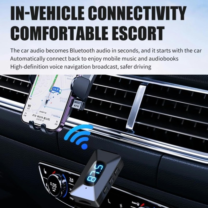 Peakloong T65 Mini USB Transmitter Receiver withLED Display Auto Wireless