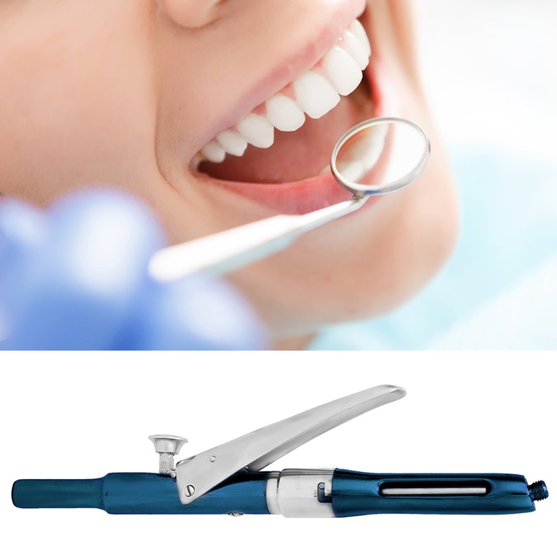 Professional Stainless Steel Dental Aspirating Anesthetic Syringe Surgical Tool (Blue)