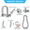 cersaty® Pack of 10 Shackles, 304 Stainless Steel Shackles with