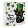 XFW Happy St Patrick's Day Black Cat Decorations Shamrocks Decorations