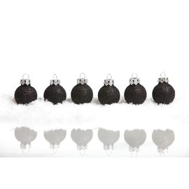 Christmas Ball Ornaments 24Pcs Shatterproof Black Christmas Ornaments Balls Christmas Decoration Christmas Tree Balls with Hooks for Xmas Tree Holiday Wedding Party Decor (Black, 3cm/1.18in)