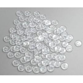 100 Pieces Resin Clothing Buttons - 2 Hole Transparent Sewing Buttons DIY Craft Round Shirt Buttons Set Sewing Accessories (12.5 mm)