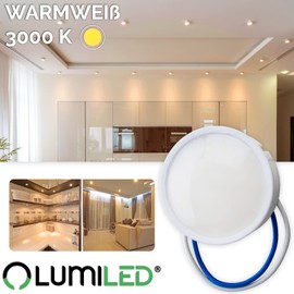 Lumiled Module LED INSERT 5 W (Equivalent to Halogen 40 Watt), Extra Flat Spotlight, 470 Lumen, Warm White 3000 K, 120 Degree Beam Angle, Ra>80, Non-Dimmable, Bulbs, Ceramic, Pack of 10