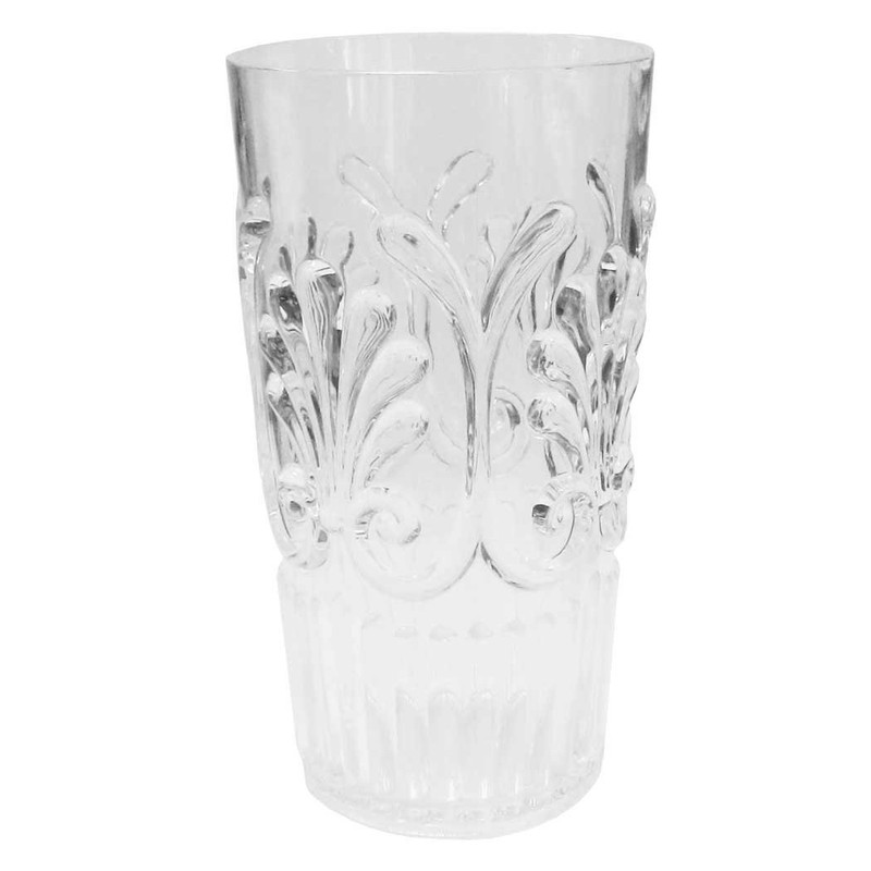 Le Cadeaux Set of 8-21 Ounces Clear Fleur Drinkware
