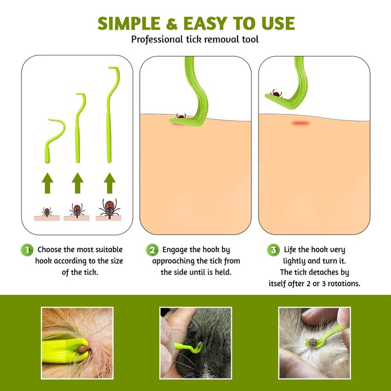 adam & eesa 3 Pcs Tick Remover Tool for Cats