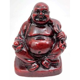 JapanBargain 3578, Set of Six Chinese Laughing Buddha Statues (Redwood)
