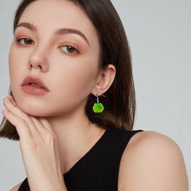 Peasimy 3D Cabbage Cucumber Earrings Fun Vegetable Dangle Earrings for Women Unique Novelty Statement Jewelry, Large, Resin, No Gemstone