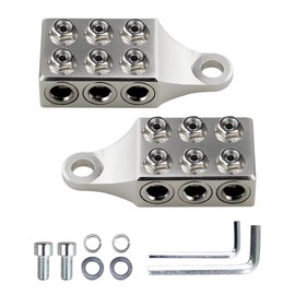 Battery Terminals,12-Way Battery Terminal Connectors, 8AWG Up To 4/0(XL) AWG Gauge, For Lithium Or Agm Lead Acid Battery With Bolt Down Ends Or Threaded Studs, M10 Or 3/8”-16