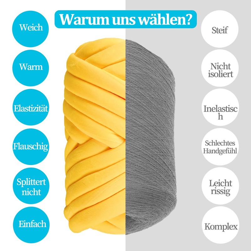 Thick Wool Yarn 500 g, Chunky XXL Wool for Hand