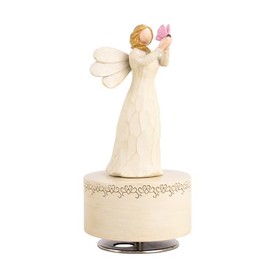 Caja de Música de Ángel, Regalos de Figura Musical Esculpida Pintada a Mano Caja de Música de Mariposa Figurilla de Ángel Guardián para Hija Mujeres C