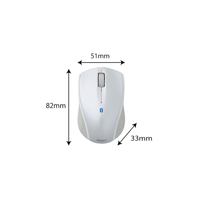 Digio2 MUS-BKT99W Bluetooth Mouse Blue LED Small White