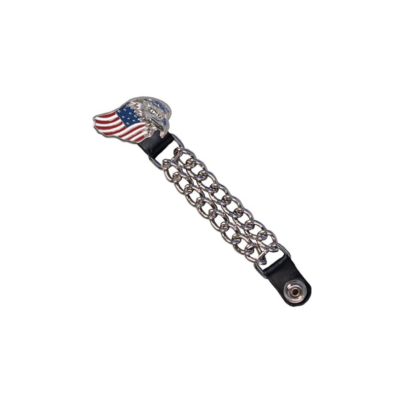 Hot Leathers Eagle Flag Chain Vest Extender VXC1007-4"