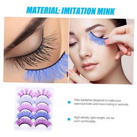 FOMIYES 2sets Long False Lashes Beauty Salon Eyelash Extensions for Daily Life Party 5pairs*2
