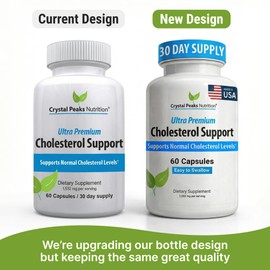 CRYSTAL PEAKS NUTRITION Cholesterol Supplement - All-Natural Ingredients to Support Normal Colesterol Levels. Supports Optimal Circulation. 60 Capsules