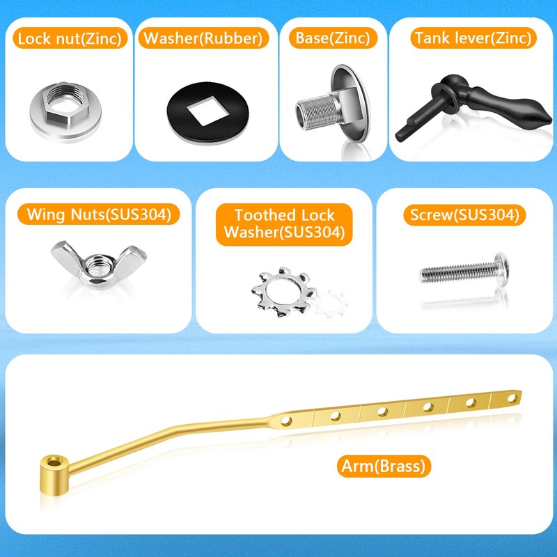 Boltigen Universal Front Mount Toilet Handle, Toilet Trip Lever Handle
