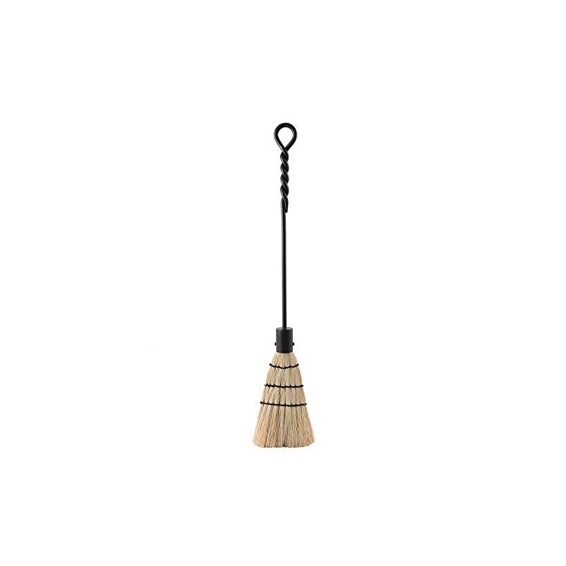 Minuteman International Rope Handle Single Brush Fireplace Tool, Standard, Black