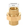 sourcing map Brass Pipe Union Connector Coupling 1/2PT Fitting with
