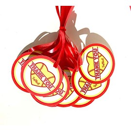 Kids Party Dreams Softball Thank You Tags - Set of 12 - Perfect for Softball Parties, Sports Events, and Team Celebrations - Hit a Home Run with Gratitude