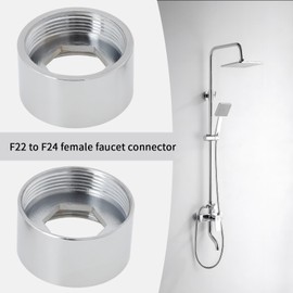 OTOTEC 2Sets NPT M22mm Female Thread Transfer to M24mm Female Thread Faucet Adapter for Bathroom Kitchen Water Purifier Adapter NPT F22 to F24 Hose Connector