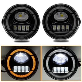 Shocklight LED&DRL Fog Lights fit for 2007 2008 2009 2010 2011 2012 2013 2014 Ford Expedition and 2008 2009 2010 2011 Ford Ranger with Amber Turn Signal Light- Clear Lens