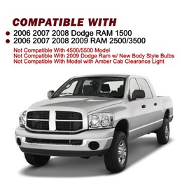 JSBOYAT Headlight Assembly Fits for 2006-2008 Dodge Ram 1500/2006-2009 Dodge Ram 2500 3500 Pickup Chrome Housing & Clear Reflector