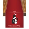 Valentine's Cats Velvet Fabric Table Runner, Happy Love Lover Valentines