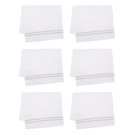 Maisonette Classy 100% Cotton Wash Cloths (30 x 50 cm, Pack of 6) - Face, Hand White Towels for Bathroom & Small Guest Towels