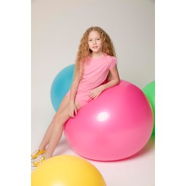 Lilax Girls' Basic Solid Soft Dance Short for Gymnastics or Under Skirts (12 Years, Pink)