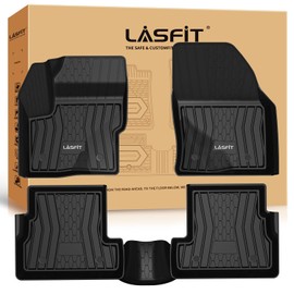LASFIT Floor Mats Fit for Lincoln MKC 2019 2018 2017 2016 2015,All Weather TPE Floor Liner Custom Fit Car Mats 2015-2019 Heavy Duty Accessories, 1st and 2nd Rows Full Set Car Liners - Black
