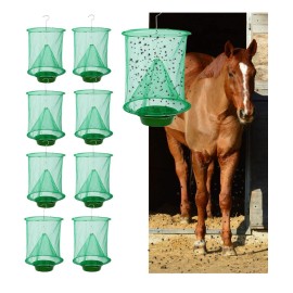 DKEP 8 Pack Ranch Fly Traps Outdoor Hanging Fly Trap  Reusable Stable Fly Catcher Bag