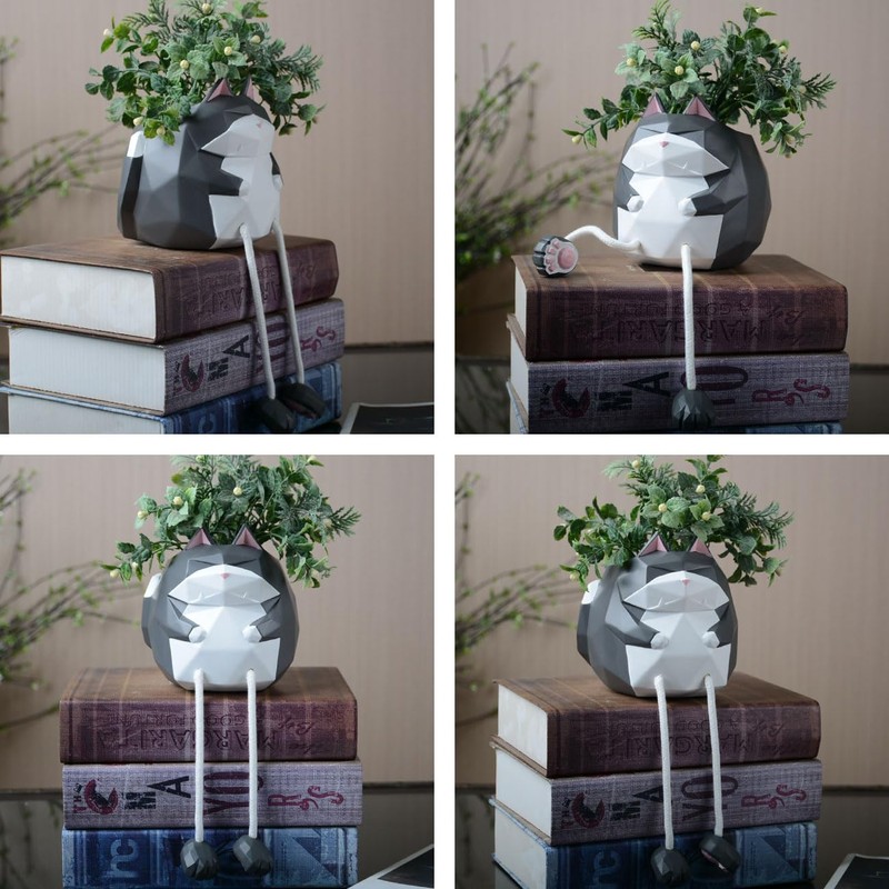 HAUCOZE Animal Planter Succulent Pots Flower Gifts Cat Sculpture Decor