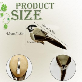 LWINGFLYER 2pcs Artificial Chickadee Birds 4Inch Clip on Bird Ornaments for Christmas Tree Decoration Wreaths Craft Home Party Decor Figurines