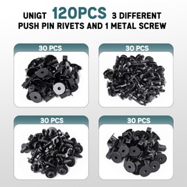 UNIGT 4 in 1 Body Bumper Screw Bolt 90159-60498 with 52161-16010 Fender Liner Clips Compatible with Toyota Lexus Wheel Well Liner Retainers 90189-06013 90189-06065- 121pcs