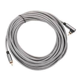 DMiotech 90 Degree RCA Cable 33ft, RCA Subwoofer Cable Dual Shielded Stereo Audio Cord for Home Theater, HDTV, Speakers, Hi-Fi Systems, Amplifiers