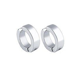 Non-Piercing 4-5 Pairs Stainless Steel Clip-On Earrings No Pierced Earrings Hoop Earrings Boys Huggie Earrings Set, Stainless Steel