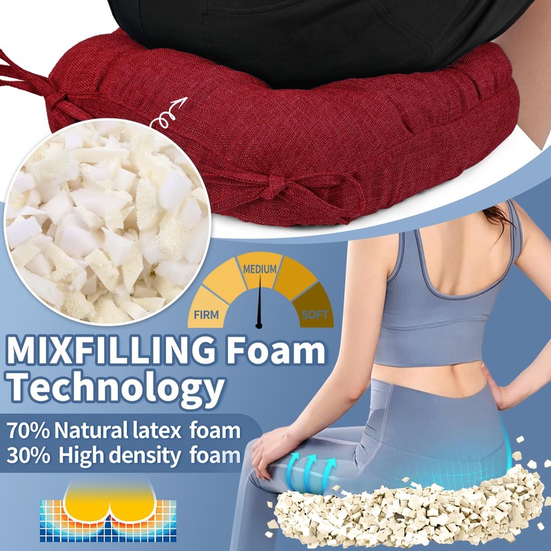 BUYUE Double-Layer Thickened Chair Cushion for Dining Chair, Natural Latex
