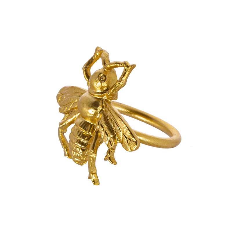 Sass & Belle Gold Bee Napkin Ring - Set Of