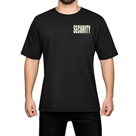 First Class Tactical Security Regular Fit Short Sleeves T Shirts (as1, Alpha, x_l, Regular, Regular, White Security ID, Black)