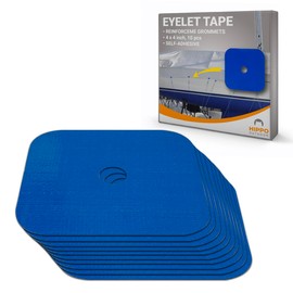 Hippo Outdoor Grommet Reinforcement Tape - Double Eyelet Strength, Repair tarp Eyelets, Tarpaulin Grommets kit, Tarpaulins Protection 10-Pack (1220)