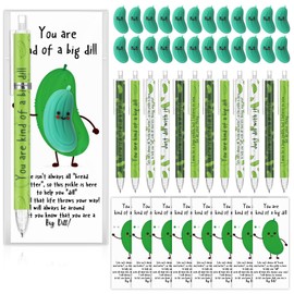 AmazingSpark 30 Sets Inspirational Pickle Pencils Appreciation Gifts Bulk 6 Styles 0.7 mm Mechanical Pencils with Erasers Positive Cards Graduation End of Year Gifts for Teacher Nurse Student Staff