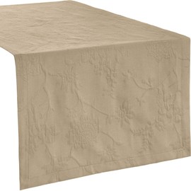 Erwin Müller Table Linen, Table Runner with Jacquard Pattern, Arnsberg Sand Series, Size 40 x 170 cm, Robust Fabric is Easy to Iron and Durable, with High-Quality Envelope Hem (Other Colours, Sizes)