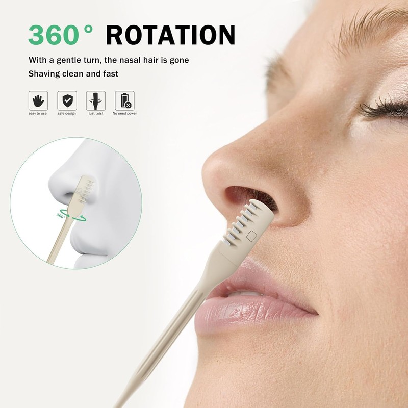 3pcs New Double Sided Nasal Cutter, 360° Rotating Portable for
