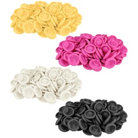 100 Pcs Finger Protectors, Disposable Finger Covers, Latex Anti-Static Finger Tip Rubber Protect Keeping Dressing Dry and Clean (Yellow, M)