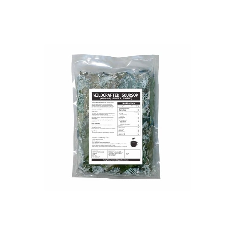 Lakpura® Wildcrafted Soursop (Guanabana, Graviola, Guyabano) Dehydrated 800 Leaves (±