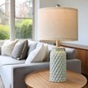 USumkky 20.5 inches Modern Ceramic Green Bedside Lamp Set of