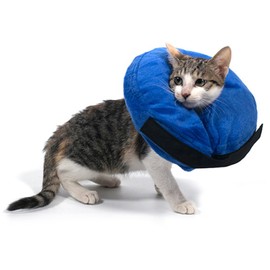 Risipu Inflatable Dog Collar Soft, Velcro Adjustable Collar Dog, Protects Your Dog's Neck After Surgery, Elizabethan Collar (Blue, XS)