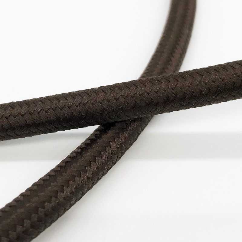 3 m Textile Cable Brown Plain Colours 3 x 0.75